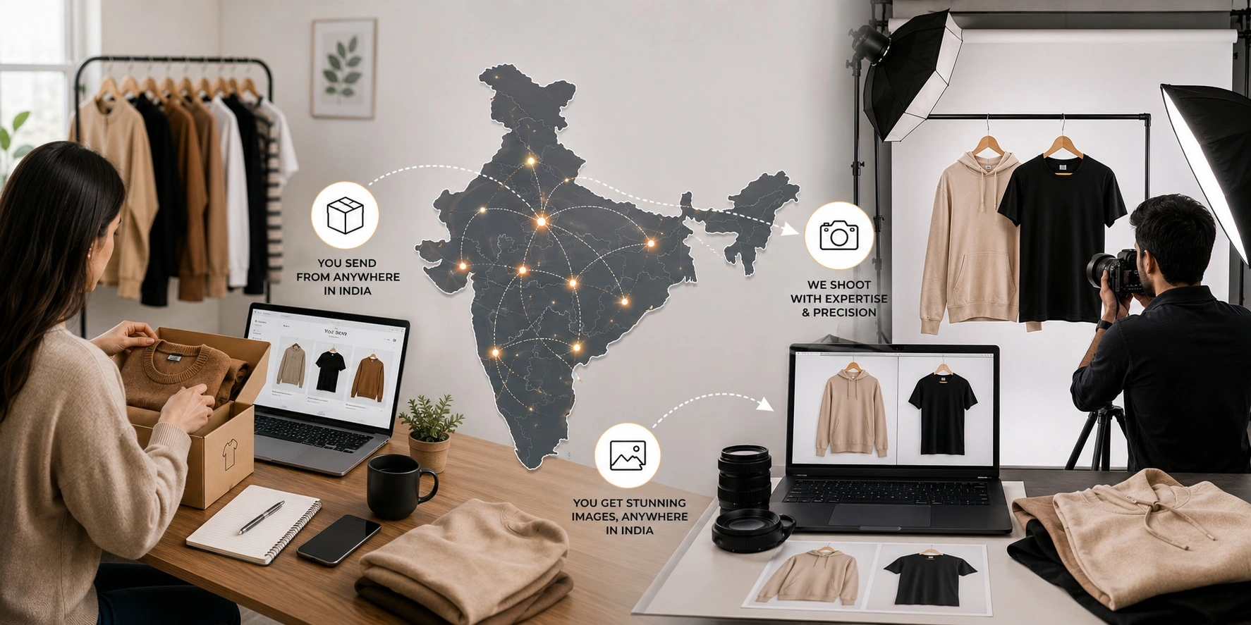 How We Photograph for Garment Brands Outside Delhi — Our Pan-India Shoot Process
