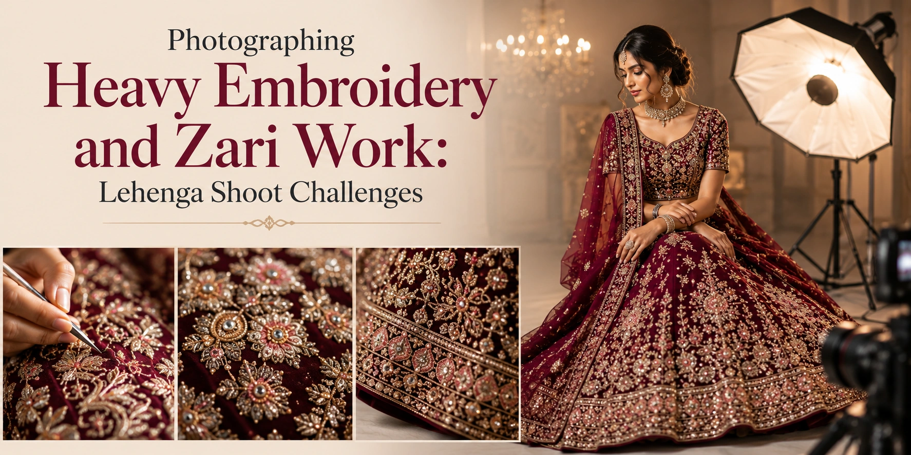 Photographing Heavy Embroidery and Zari Work: Lehenga Shoot Challenges