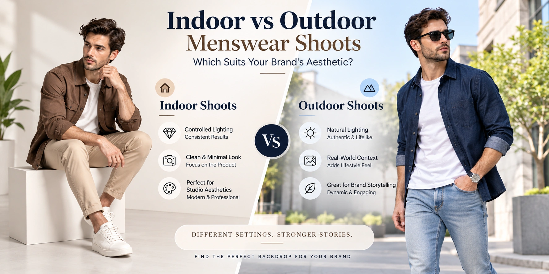 Indoor vs Outdoor Menswear Shoots: Which Suits Your Brand's Aesthetic?