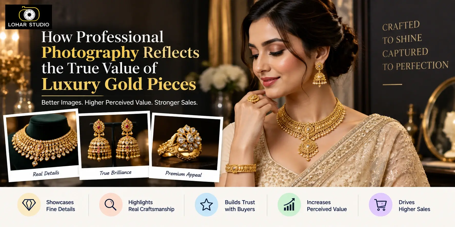 How Professional Photography Reflects the True Value of Luxury Gold Pieces