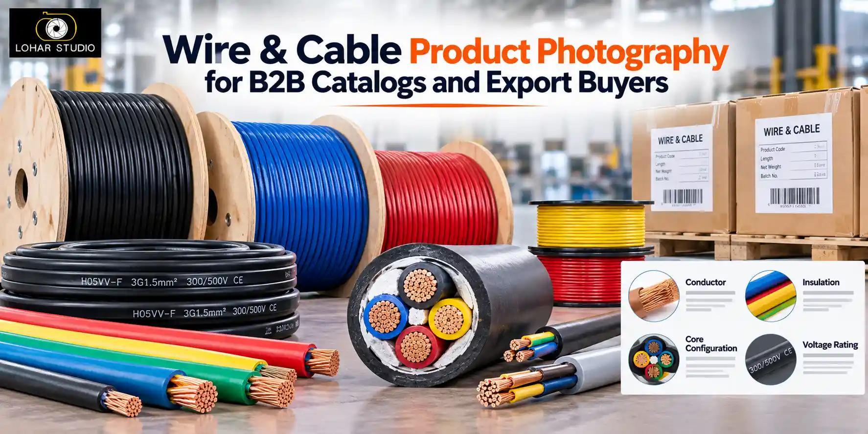 Wire & Cable Product Photography for B2B Catalogs and Export Buyers