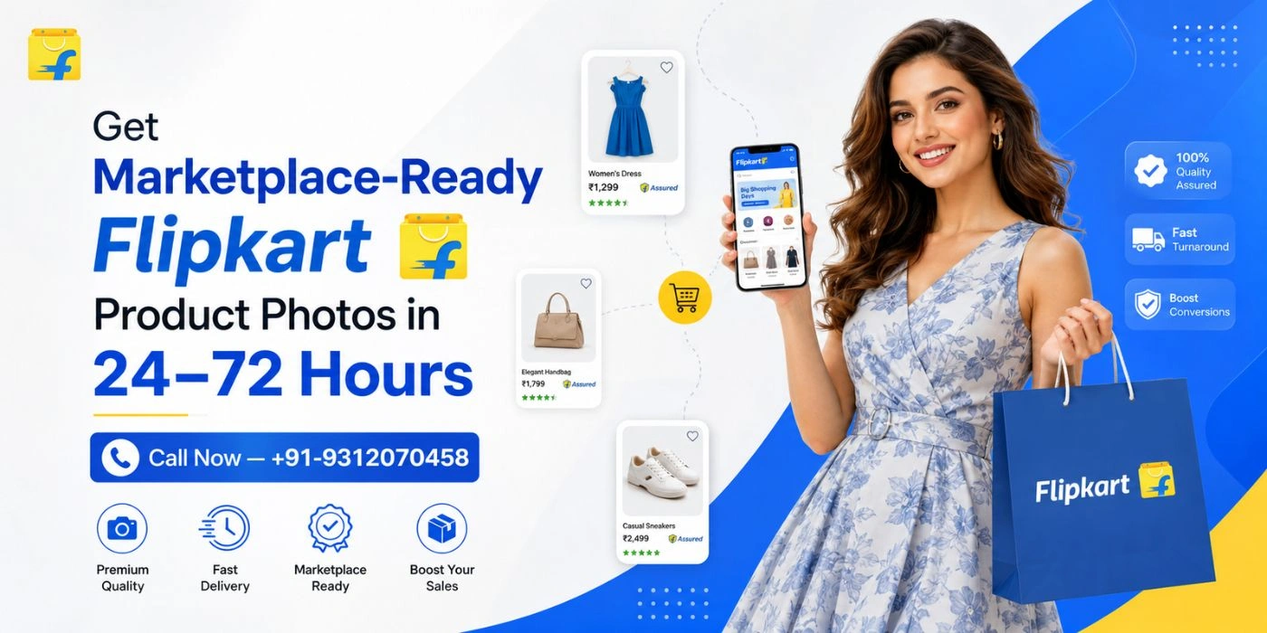 Lohar Studio promotional banner offering marketplace-ready Flipkart product photos in 24-72 hours