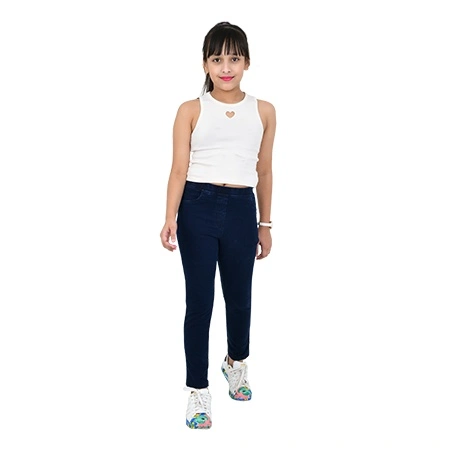  Kids Clothing Photography in Delhi for Girls Slim Fit Jeggings with White Crop Top
